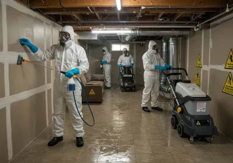 Basement Moisture Removal and Structural Drying process in Elko New Market, MN